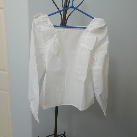 W♥C / Wego Japan white ruffle blouse - Picture 2 of 9